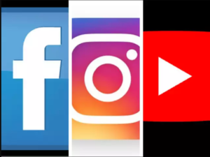 Facebook, Instagram, and YouTube logos